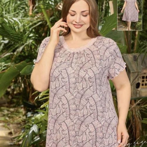 Ночнушка Trikotag (2XL-5XL) 800224 powder (лето) Trikotag 800224 powder