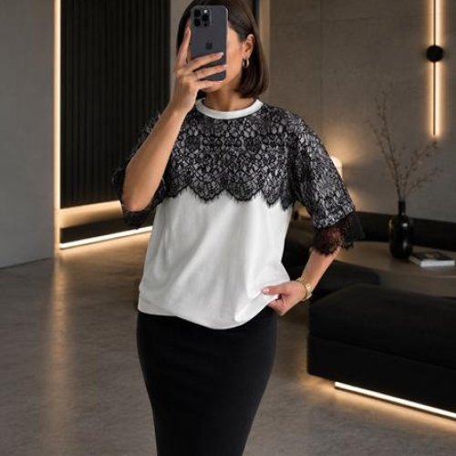 Футболка New Season (S-L) F619 white (лето) New Season F619 white