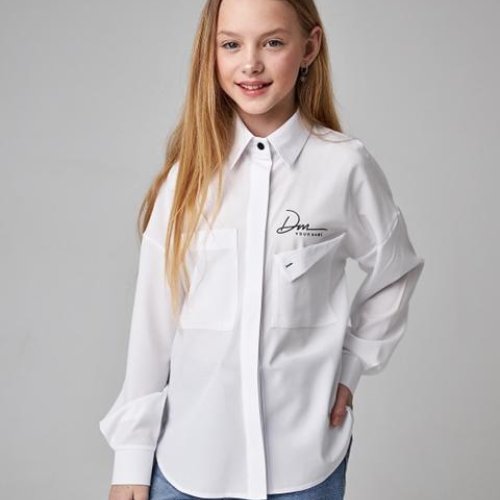 Рубашка SunnyTot (122-140) ST01 white (деми) SunnyTot ST01 white