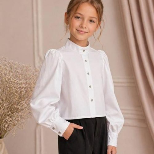 Блузка SunnyTot (134-164) ST29 white (деми) SunnyTot ST29 white