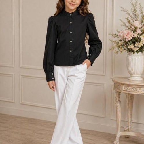 Блузка SunnyTot (134-164) ST30 black (деми) SunnyTot ST30 black