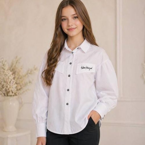 Рубашка SunnyTot (140-164) ST32 white (деми) SunnyTot ST32 white