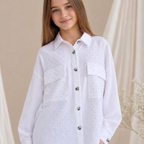 Рубашка SunnyTot (140-164) ST37 white (деми) SunnyTot ST37 white