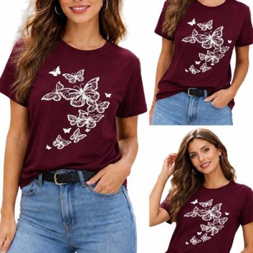 Футболка ALIA (M-3XL) AL184 wine (лето) ALIA AL184 wine