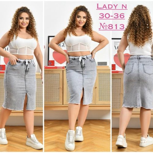 Юбка Jeans Club (30-36) 813 l.grey (лето) Jeans Club 813 l.grey