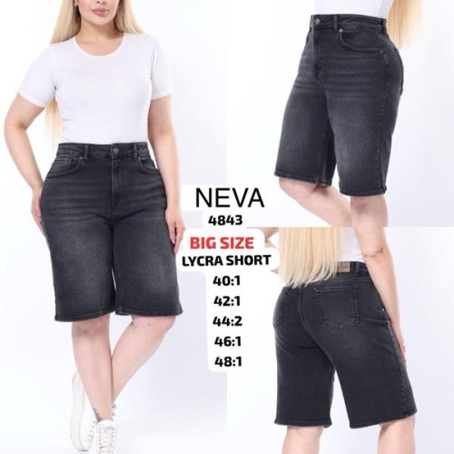 Шорты Jeans Club (40-48) 4843 black (лето) Jeans Club 4843 black