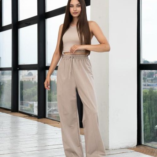 Штаны спорт AZNA (S-XL) Б12 beige (деми) AZNA Б12 beige
