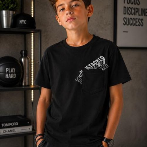 Футболка Major (134-152) 3077 black (лето) Major 3077 black