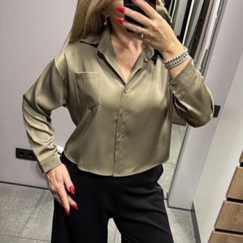 Рубашка Lora (one size) LR1507 khaki (деми) Lora LR1507 khaki