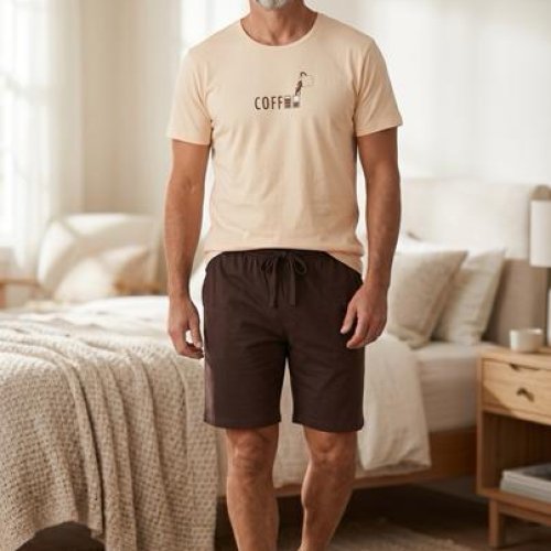Пижама Trikotag (M-XL) 601111 beige-brown (лето) Trikotag 601111 beige-brown
