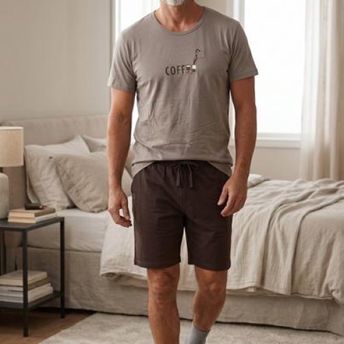 Пижама Trikotag (M-XL) 601111 grey-brown (лето) Trikotag 601111 grey-brown