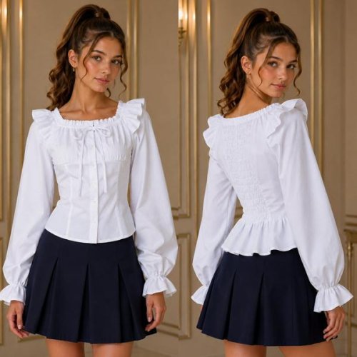 Блузка Karolina (32-42) KR658 white (деми) Karolina KR658 white