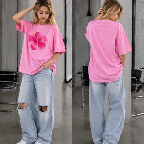 Футболка Karolina (32-42) KR668 pink (лето) Karolina KR668 pink
