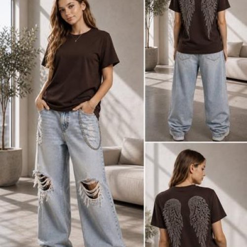 Футболка Karolina (34-42) KR688 brown (лето) Karolina KR688 brown