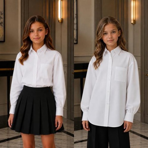 Рубашка Karolina (32-42) KR747 white (деми) Karolina KR747 white