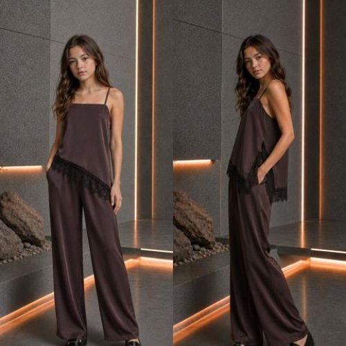Штаны Karolina (32-42) KR752 brown (лето) Karolina KR752 brown