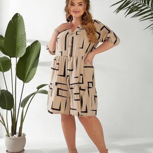 Платье BAT (52-56) 349-5 beige (лето) BAT 349-5 beige