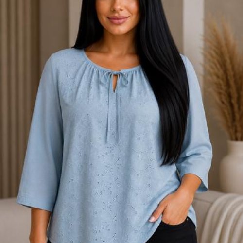 Блузка Elena&Vika (52-54) 26028 l.blue (лето) Elena&Vika 26028 l.blue