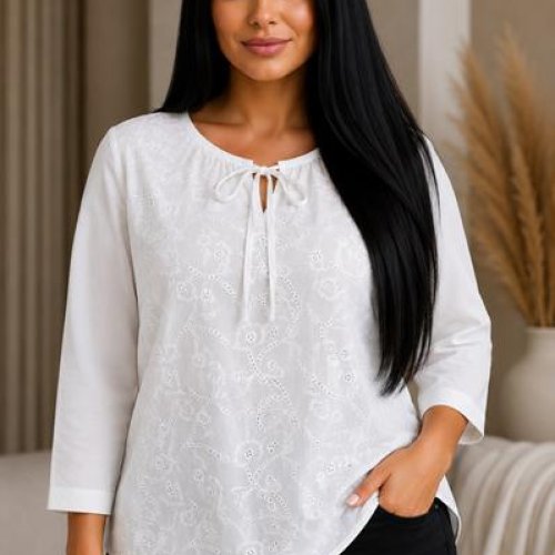 Блузка Elena&Vika (52-54) 26028 white (лето) Elena&Vika 26028 white