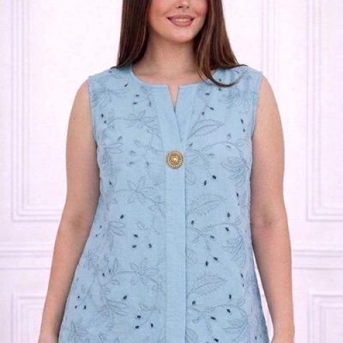 Футболка Elena&Vika (52-56) 26037 l.blue (лето) Elena&Vika 26037 l.blue