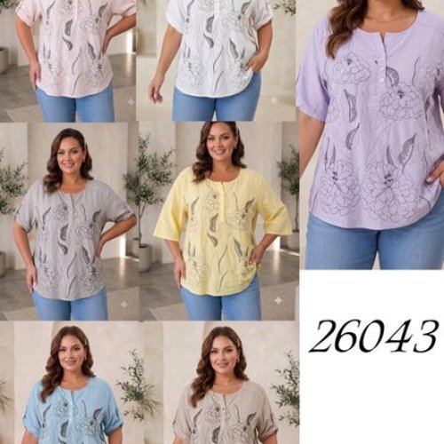 Блузка Elena&Vika (52-56) 26043 l.blue (лето) Elena&Vika 26043 l.blue