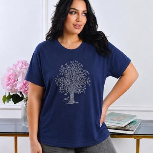 Футболка Elena&Vika (M-XL) 26102 navy (лето) Elena&Vika 26102 navy