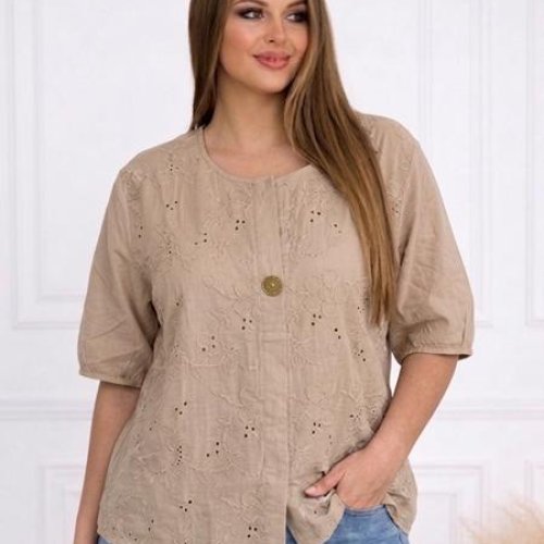 Блузка LeVisha (M-XL) 26031 d.beige (лето) LeVisha 26031 d.beige