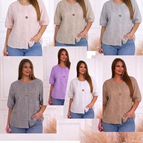 Блузка LeVisha (M-XL) 26031 d.grey (лето) LeVisha 26031 d.grey