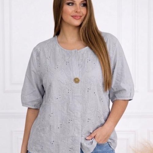 Блузка LeVisha (M-XL) 26031 grey (лето) LeVisha 26031 grey