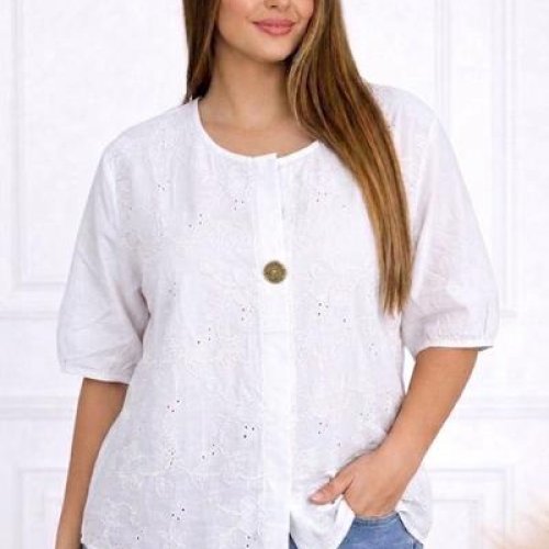 Блузка LeVisha (M-XL) 26031 white (лето) LeVisha 26031 white
