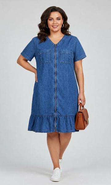 Платье Julia (44-52) JL1237 blue (лето)