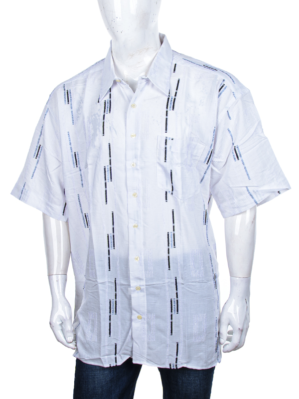 Рубашка Steel (6XL-8XL) 2601 white-blue (лето)