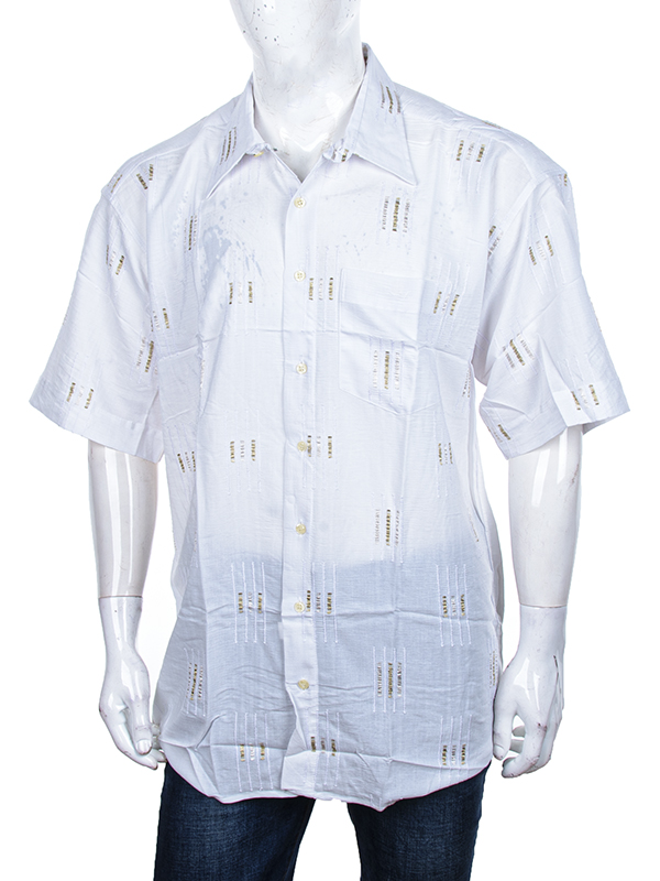 Рубашка Steel (6XL-8XL) 2601 white-gold (лето)