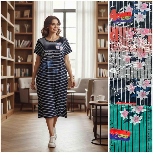 Платье HomeWear (6XL-8XL) M184 mix (лето)