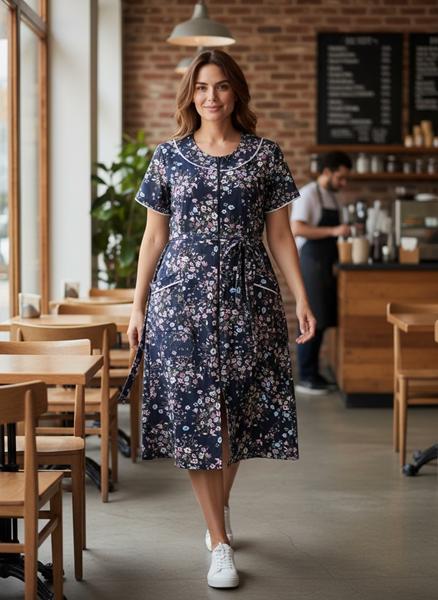 Халат HomeWear (52-62) H118 blue (лето)