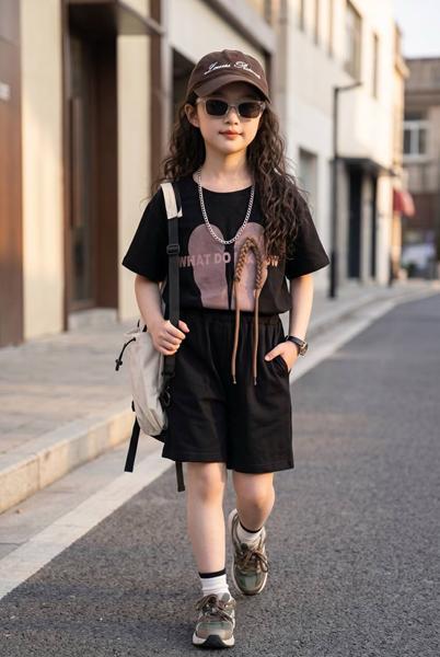 Костюм Delfinka (110-150) C086 black (лето)