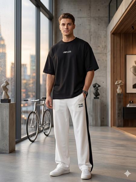 Штаны спорт Moranny (S-2XL) MR1662 white (деми)