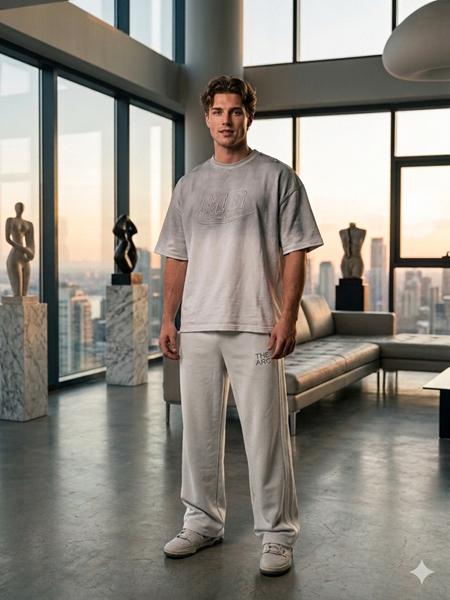 Штаны спорт Moranny (S-2XL) MR1664 l.grey (деми)