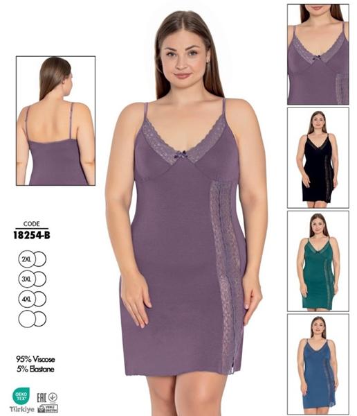 Ночнушка Cotpark (2XL-4XL) 18254B blue (лето)