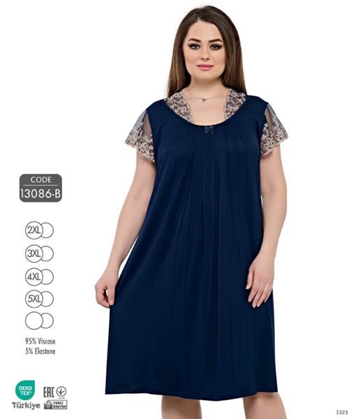 Ночнушка Cotpark (2XL-5XL) 13086B navy (лето)