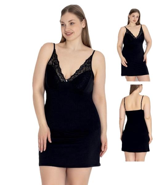 Ночнушка Cotpark (2XL-5XL) 18297B black (лето)