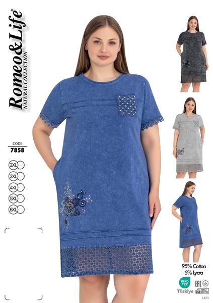 Платье Cotpark (2XL-6XL) 7858 d.grey (лето)