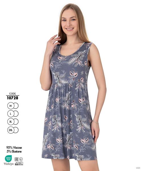 Ночнушка Cotpark (M-2XL) 10728 grey (лето)