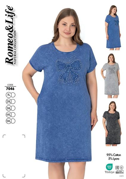Платье Cotpark (XL-5XL) 7046 blue (лето)