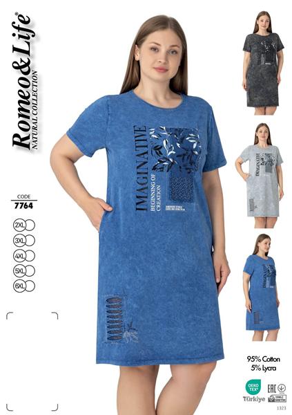 Платье Cotpark (2XL-6XL) 7764 d.grey (лето)