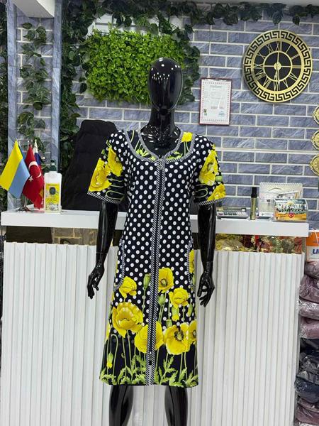 Халат Cotpark (XL-4XL) 5982 yellow (лето)