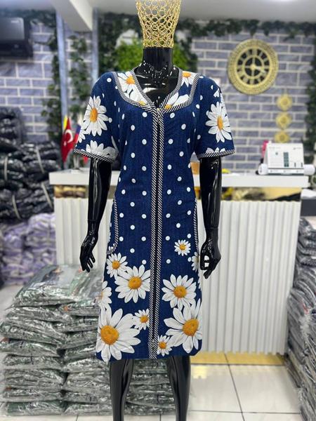 Халат Cotpark (XL-4XL) 5982 navy (лето)