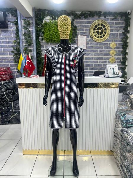Халат Cotpark (XL-4XL) 5996 white-red (лето)