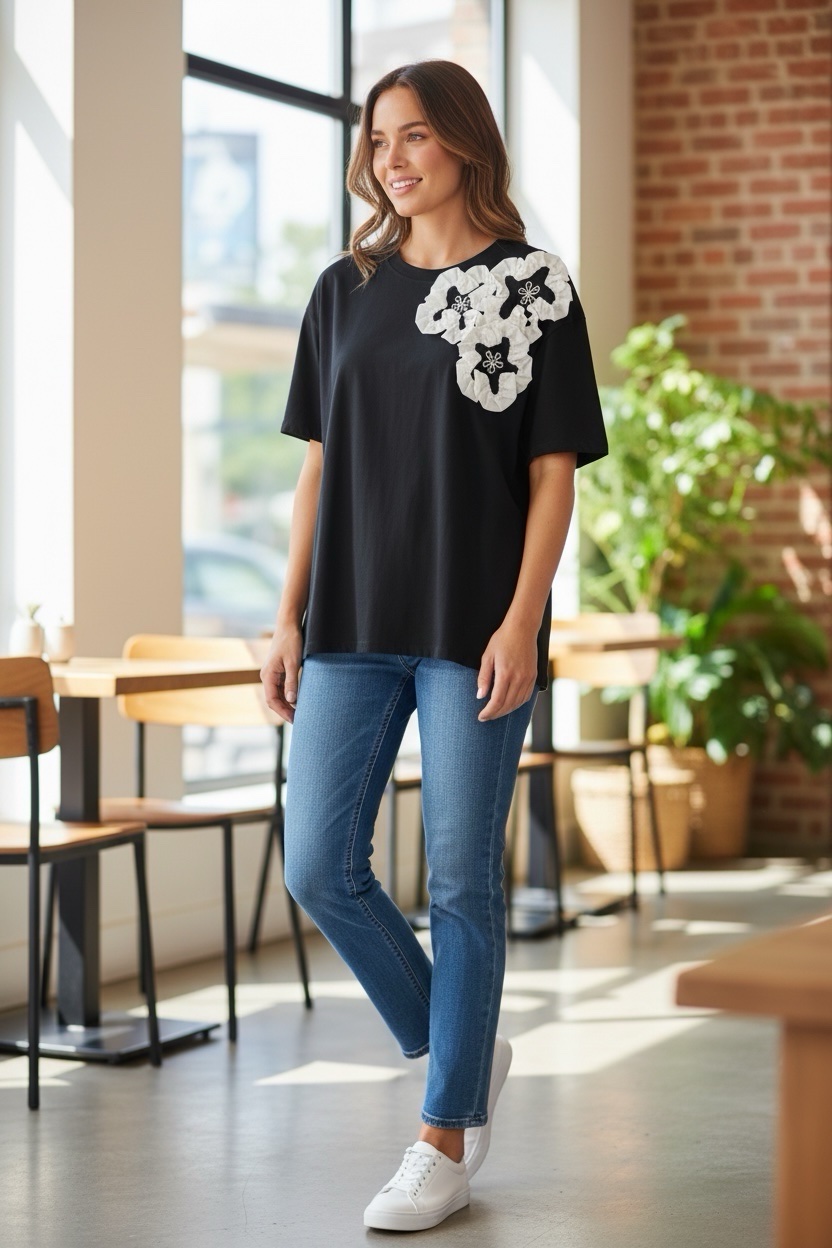 Футболка DIVO (one size) DV1213 black (лето)