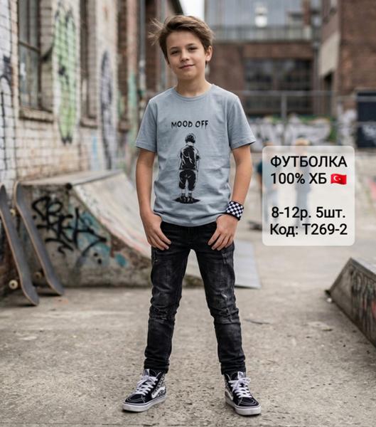 Футболка AMZ (8-12) T269-2 grey (лето)